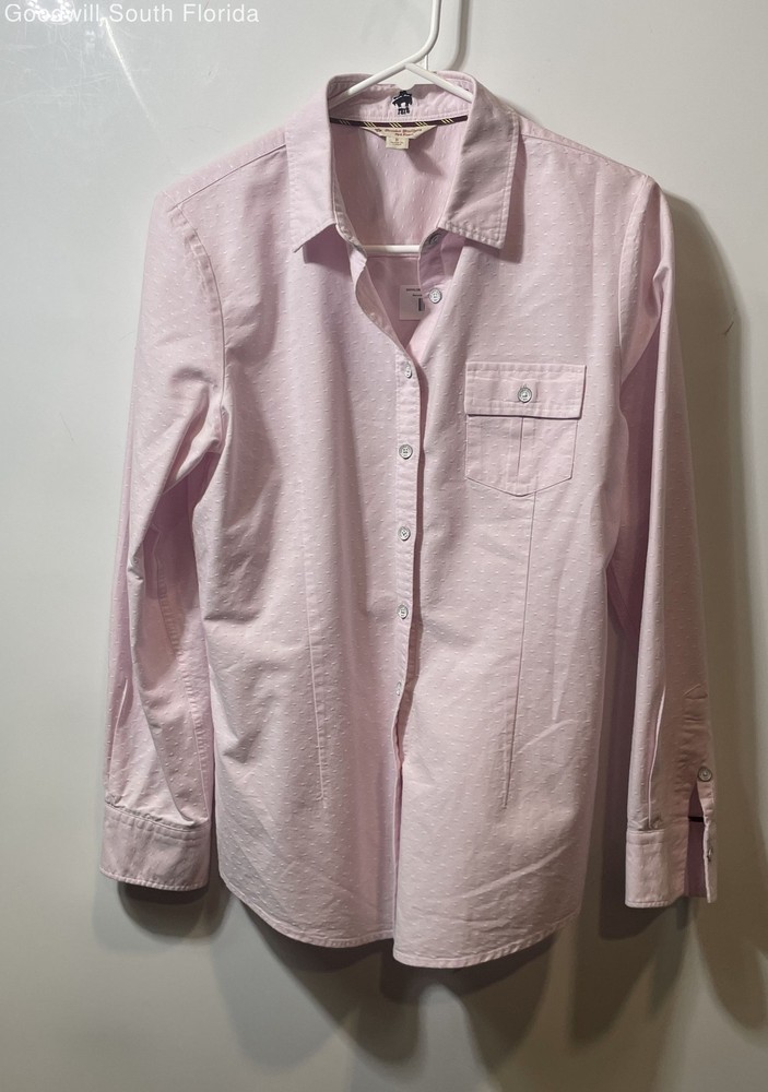 Brooks Brothers Red Fleece Womens Pink Long Sleeve Collared Button-Up Shirt Sz 6
