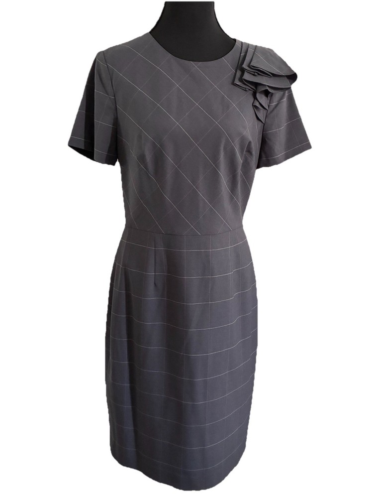 Banana Republic Women's Gray Casual Business Dress Size 6 Short Sleeve Back Zip
