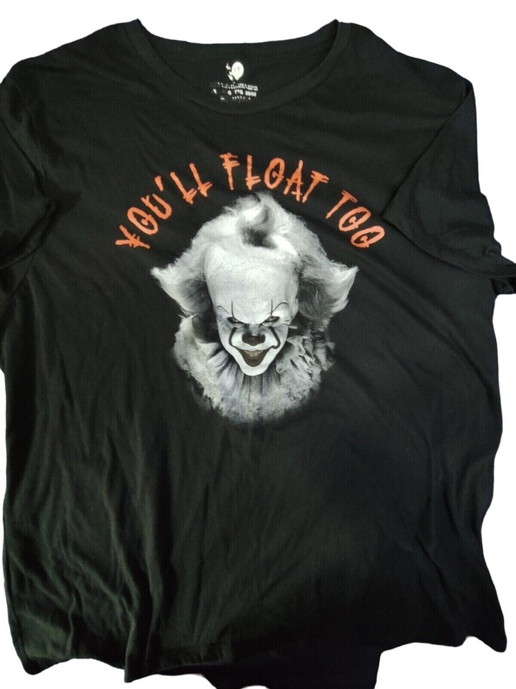 Pennywise Black Clown Horror T-Shirt for Men Size 2XL 418