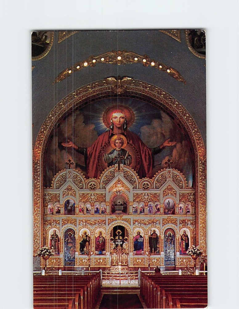Postcard Altar Screen Saint Sophia Cathedral Los Angeles California USA