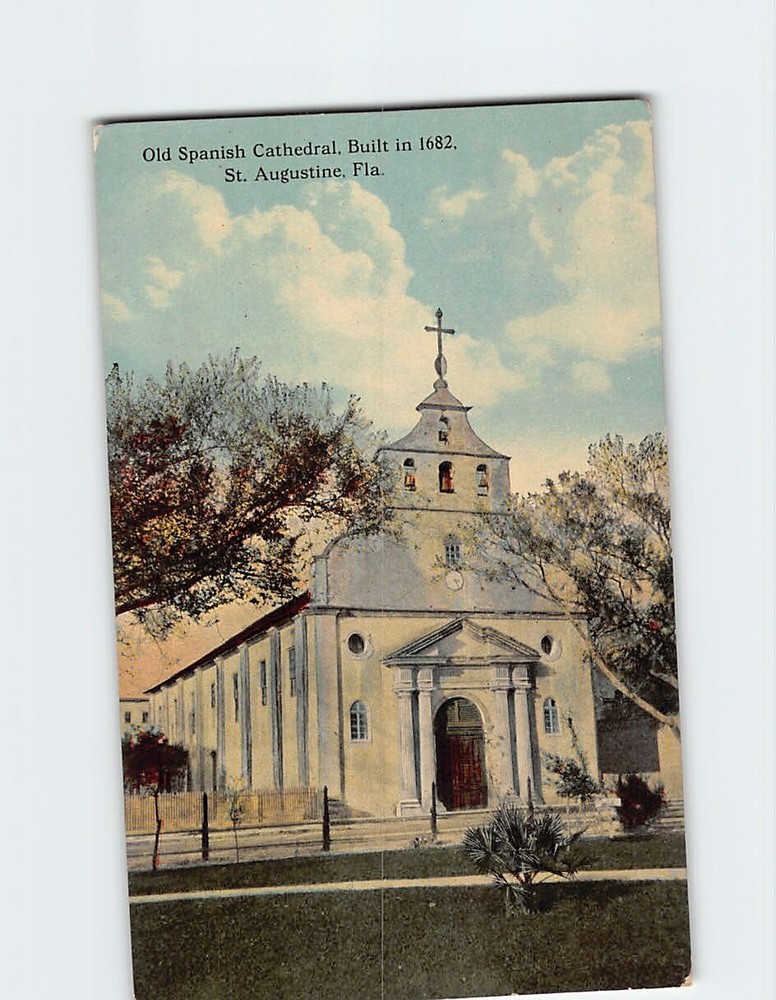 Postcard Old Spanish Cathedral St Augustine Florida