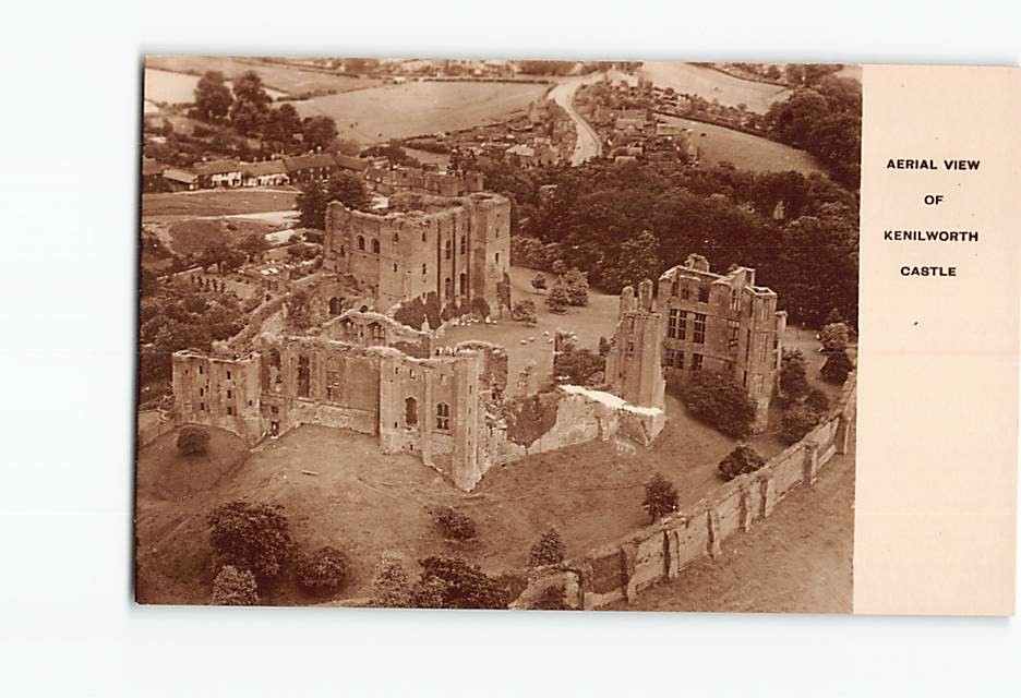 Postcard Aerial View of Kenilworth Castle Warwickshire England