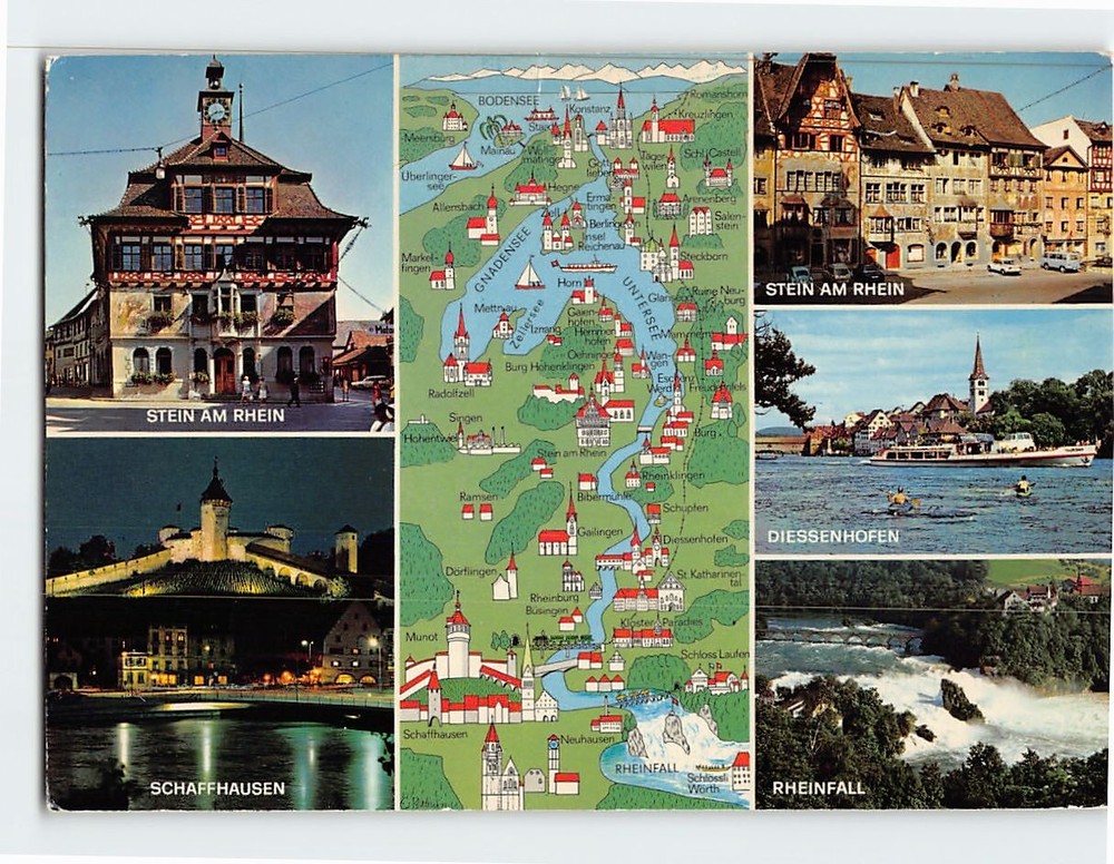 Postcard Map, Scenes & Views Switzerland