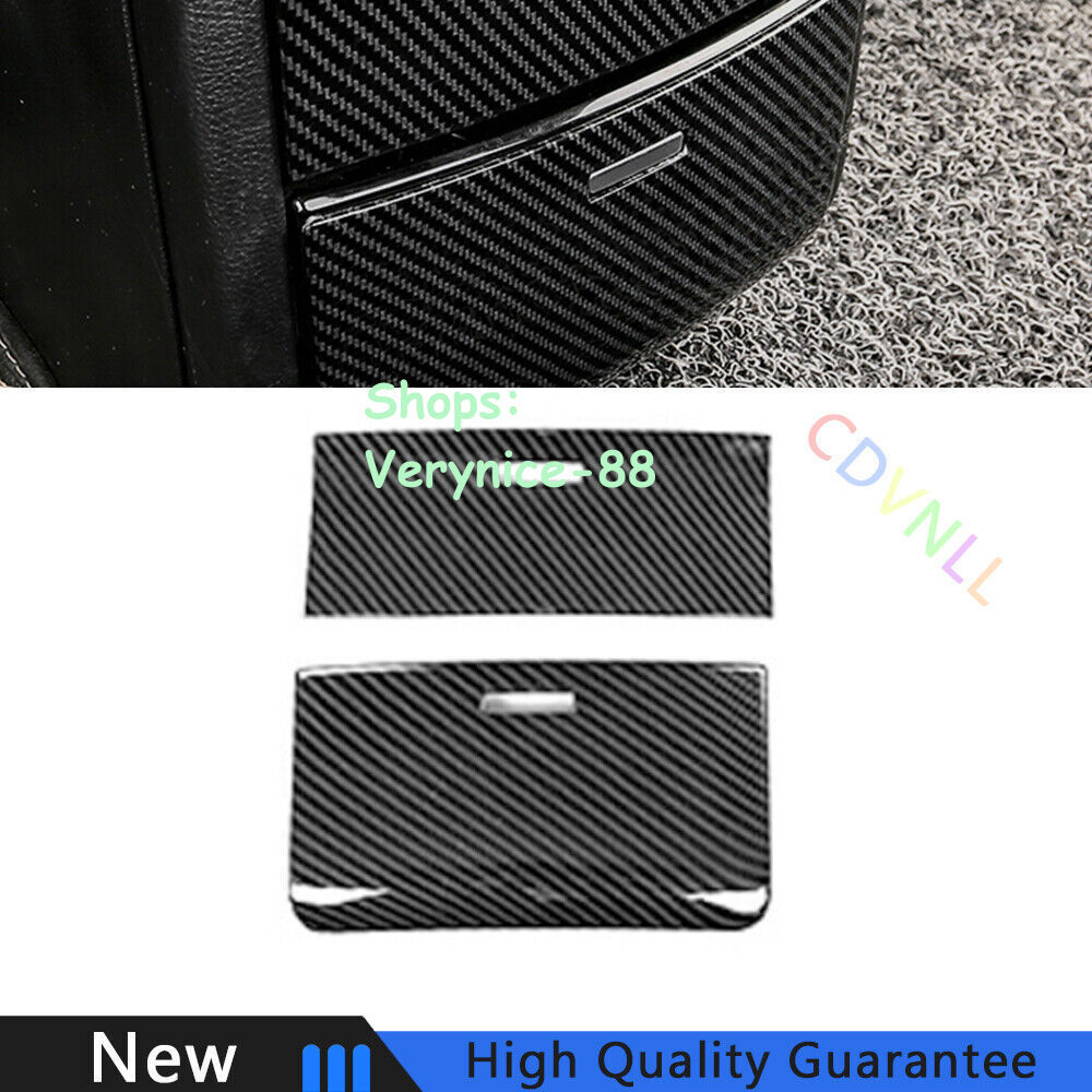Fit For Ford Edge 2015-2020 Carbon Fiber Car Rear Console Storage Box Trim 2PCS