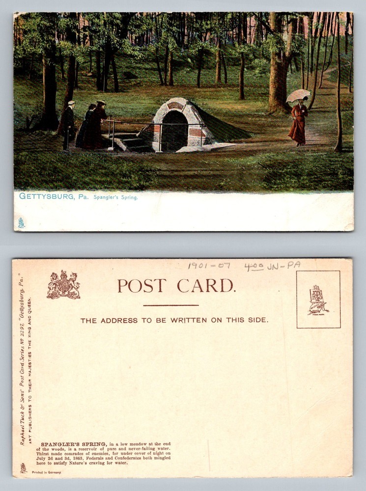 Gettysburg, PA-Pennsylvania, Spangler's Spring Civil War Site Vintage Postcard
