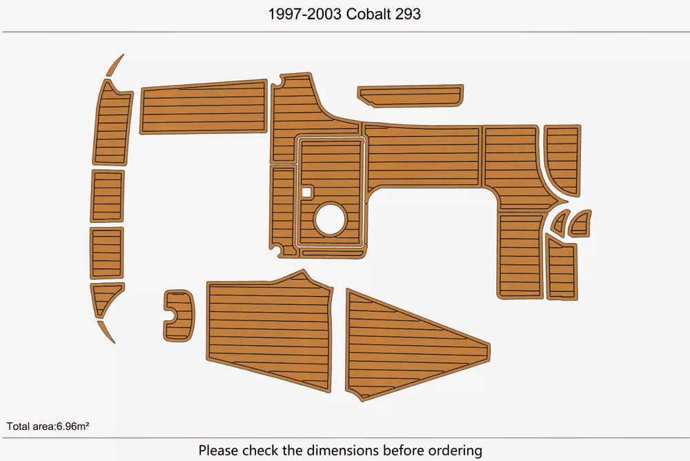 2001 Cobalt 293 Swim Platform Cockpit Boat EVA Pads Foam Teak Deck Flooring Mat