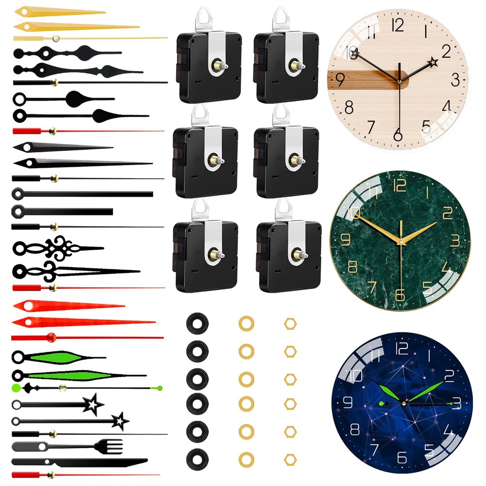 6 PCS High Torque Quartz Clock Movement Mechanism Clock Kit with 10 Different...