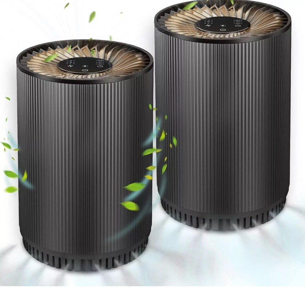 2 Pack Air Purifiers for Home Bedroom up to 690ft²,  HEPA Filters