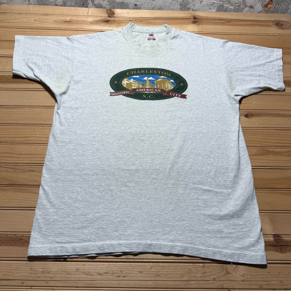 Vintage 90s Charleston South Carolina Historic American City T-Shirt USA - XXL