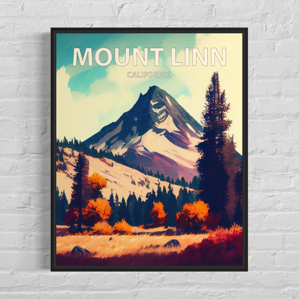 Mount Linn California Art Print Mount Linn Wall Art Painting Mount Linn Vintage
