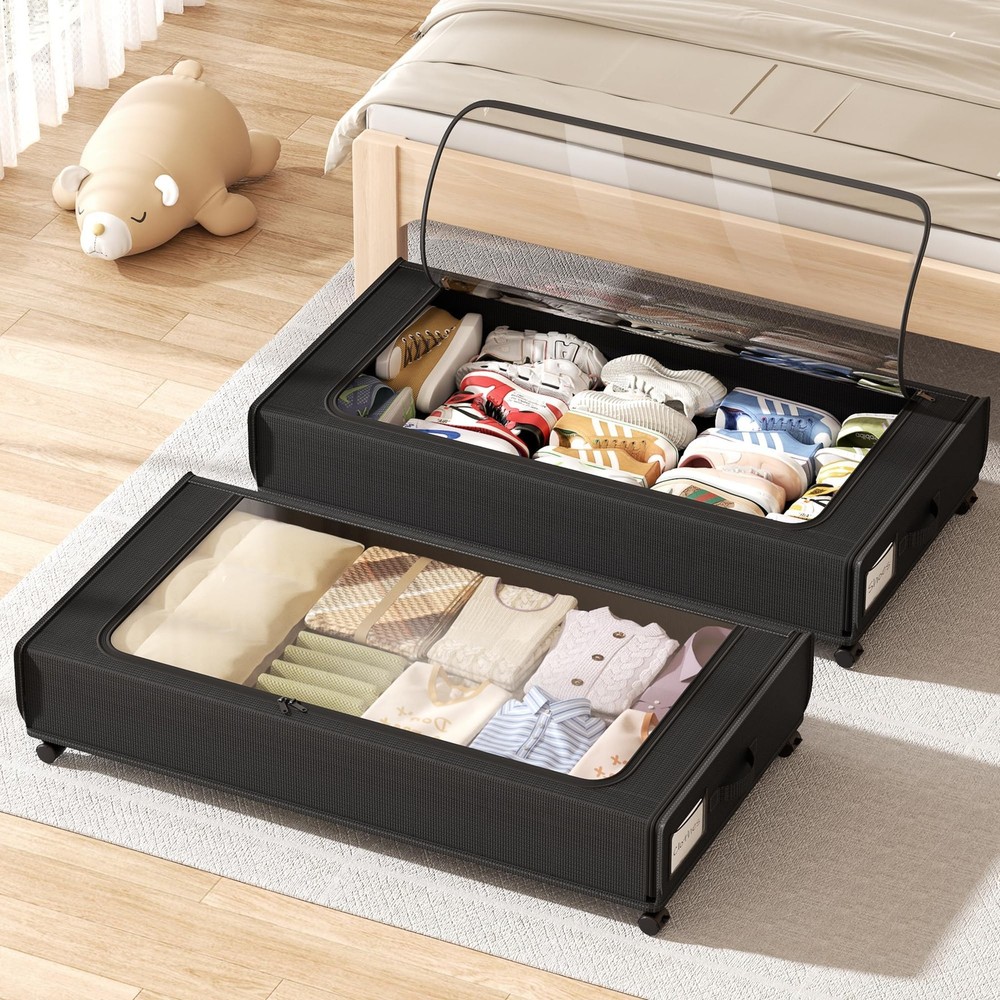 XXXXL Extra Long Under Bed Storage with Wheels,BIGGEST Size Available(66L) un...