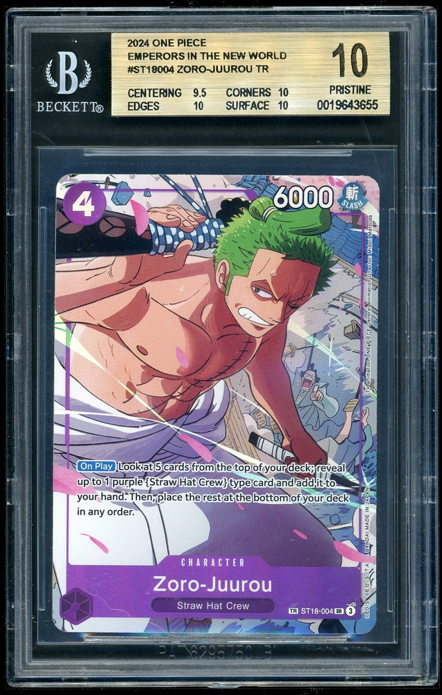 2024 One Piece Zoro-Juurou TR Emperors in the New World BGS 10RCH IS ACCEPTING CONSIGNMENTS! UP TO 95% PAYOUTS!
