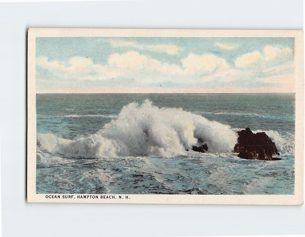 Postcard Ocean Surf Hampton Beach New Hampshire USA