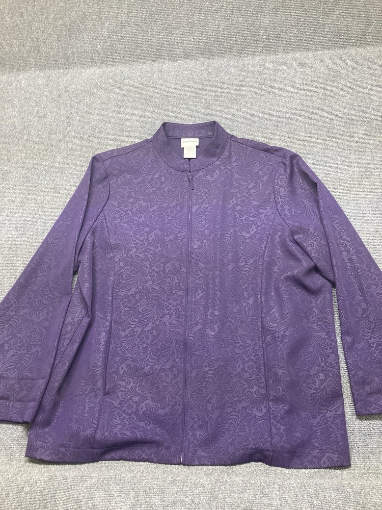 Bon Worth Jacket Women’s Size Large Purple Long Sleeve Full Zip