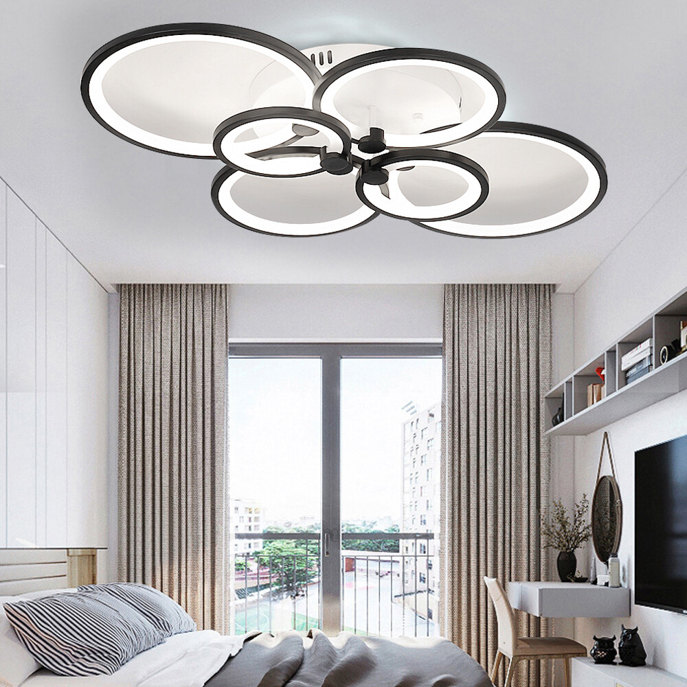 6 Heads Stepless Dimming Acrylic LED Ceiling Light Pendant Lamp Fixtures 72W+RC