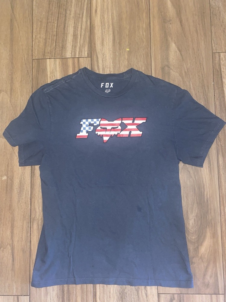 Fox Racing Men's Short Sleeve Crew Neck T-Shirt Blue, Large