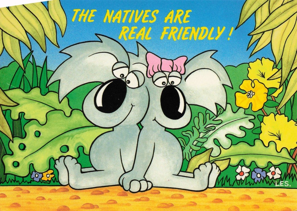 Australia Koalas The Natives are Friendly Vintage Continental Postcard Unposted