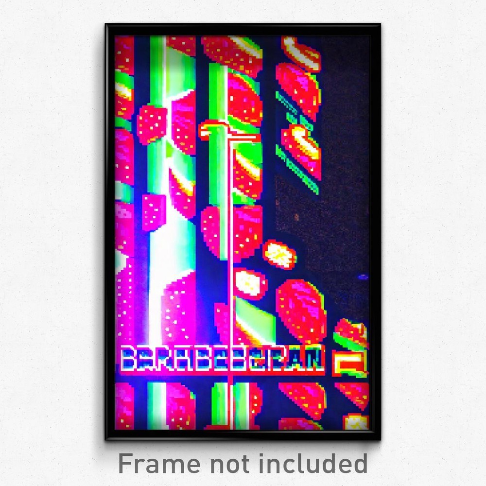 Pixel Art Poster - Fruity Barbican (8 Bit Psychedelic Trippy Video Game Print)