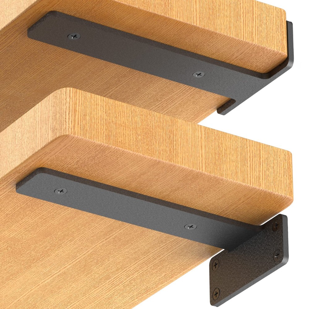 4 Pack Heavy Duty 6 Inch Floating Shelf Brackets Industrial Strength