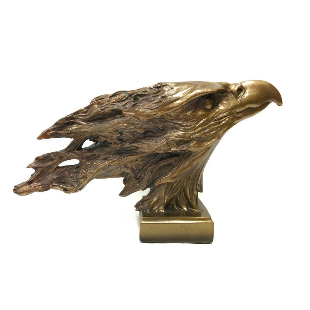 Eagle Head In Bronze Color Finish Figurine