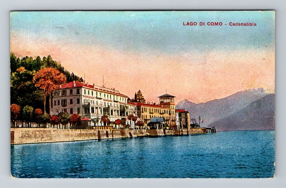 Italy- Cadenabbia Lake Como Lakeside Hamlet Souvenir Old Vintage c1938 Postcard