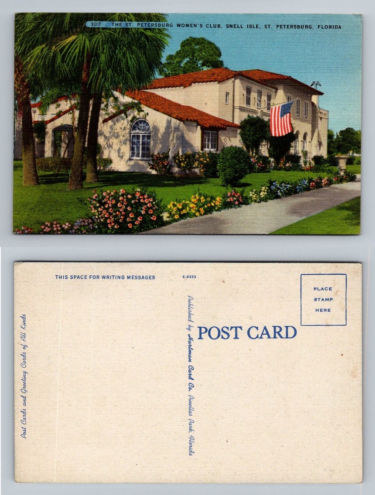 St. Petersburg, FL-Florida, The Womens Club Snell Isle Gardens Vintage Postcard