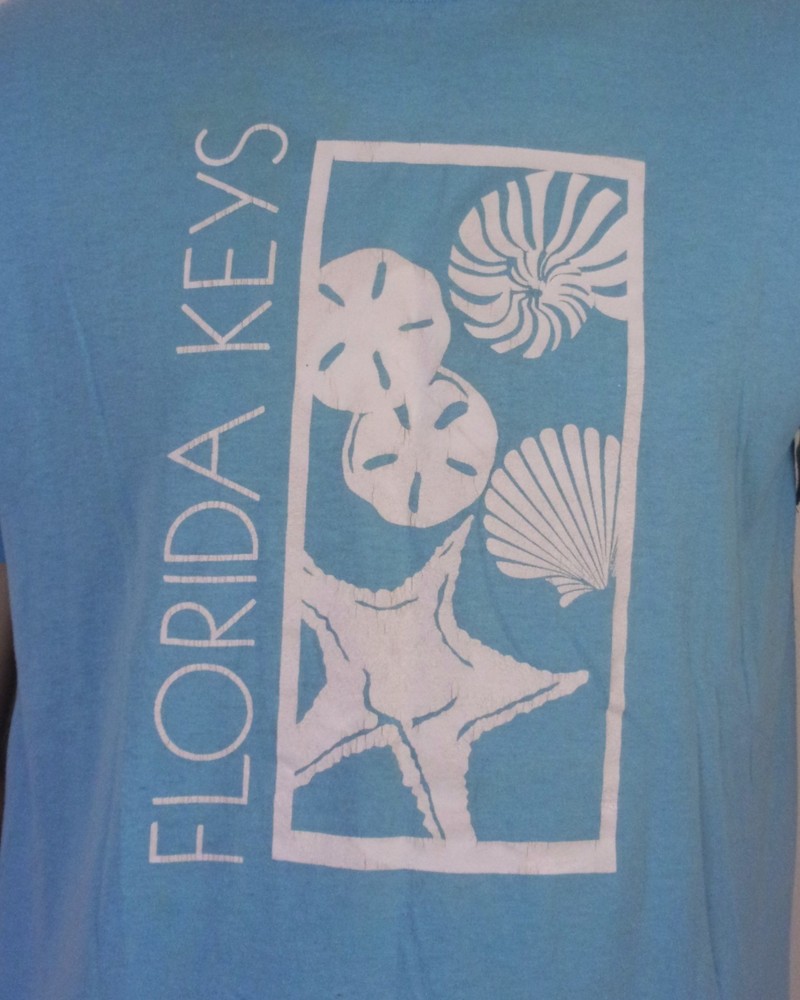 vintage 80s single stitch Florida Keys T-Shirt Shells Starfish Beach SZ L