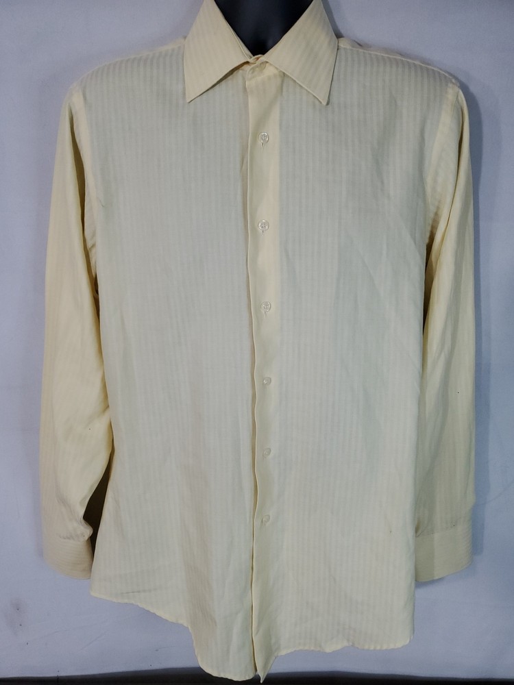 Vintage Geoffrey Beene Button Up Shirt Men's Size Medium Long Sleeve Yellow