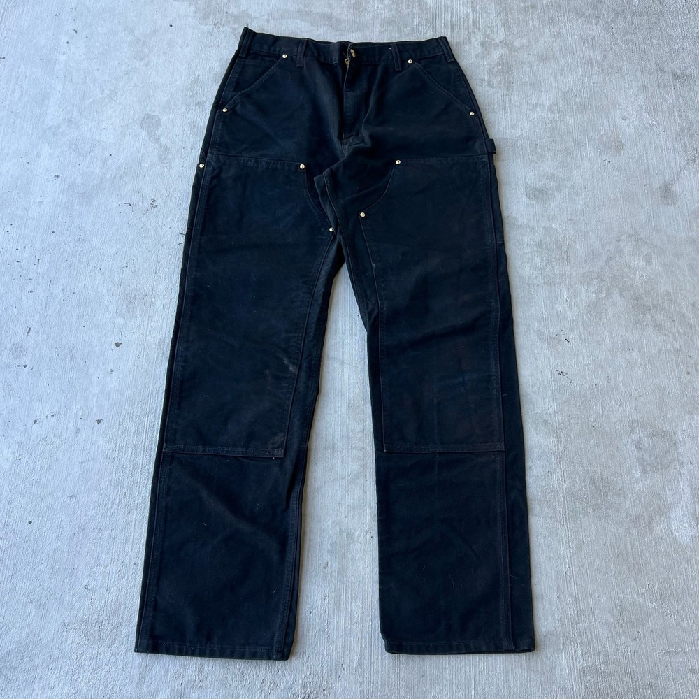Carhartt black double knee work wear carpenter pants 34x34