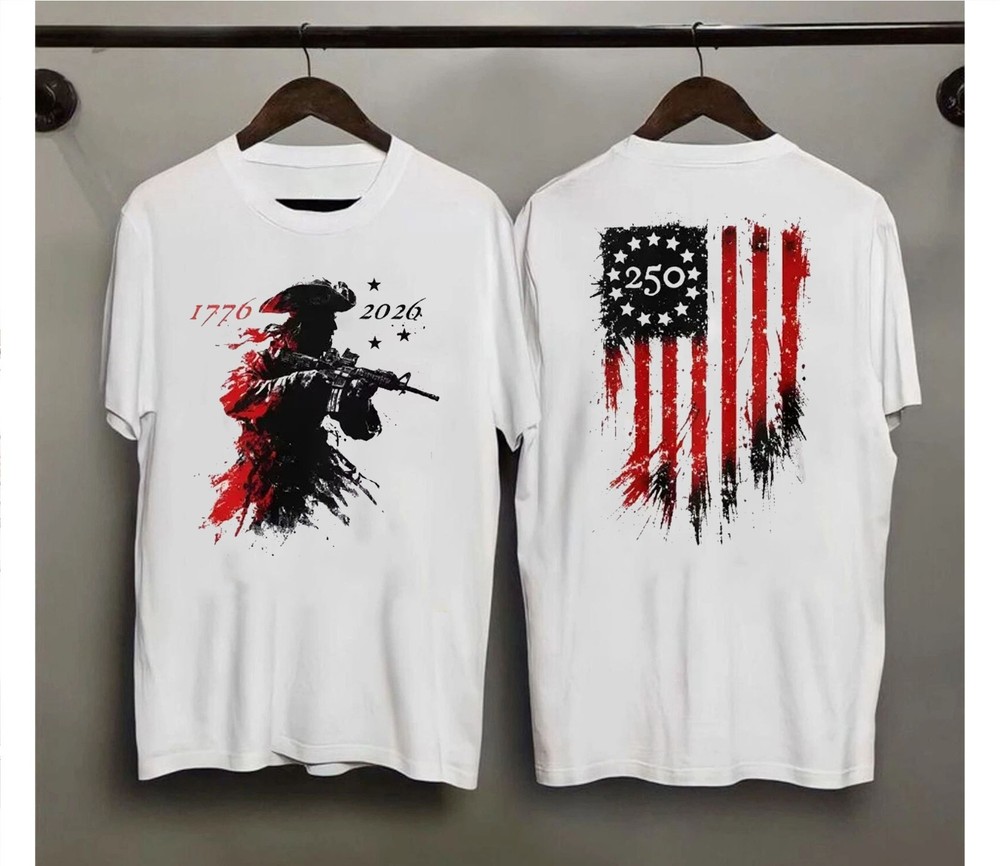 FAST SHIP - America 250th Anniversary Patriotic T-Shirt, 1776–2026 Soldier Shirt