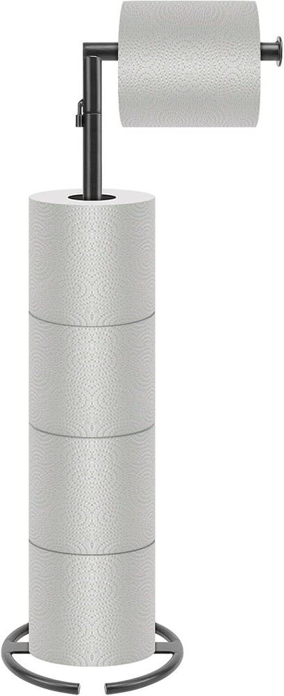 Toilet Paper Holder Free Standing - Large Capacity Toilet Paper Holder for 5 Rol