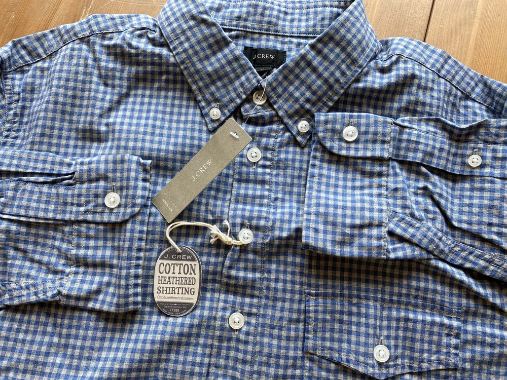 J. Crew Men’s Shirt Medium Rare Pullover Button Heathered Cotton $70 NEW W/ TAGS