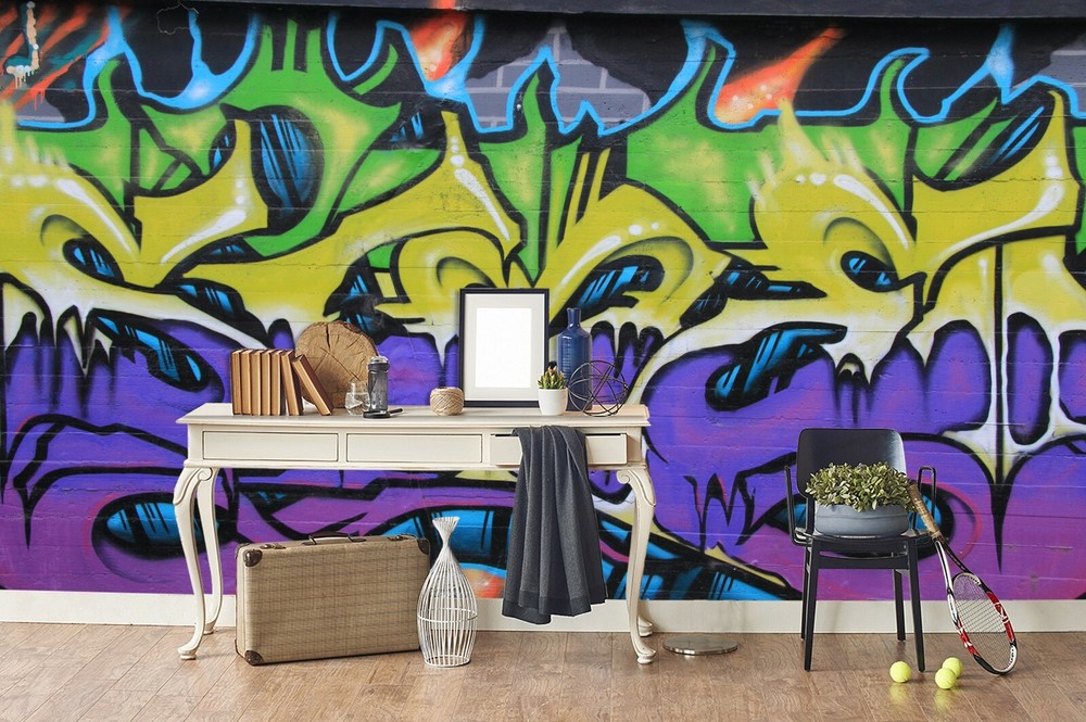 3D Graffiti Abstract Wallpaper Wall Mural Removable Self-adhesive Sticker 283-image
