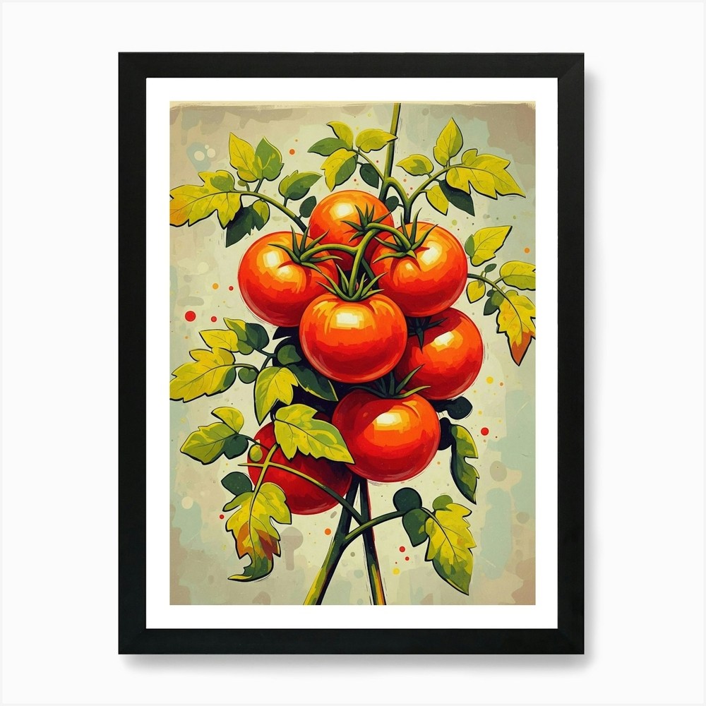Tomatoes On A Vine Art Print Framed Wall Art Poster Canvas Print Picture