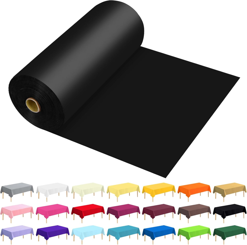 54 Inch X 300 Feet Plastic Table Cover Roll Premium Disposable Plastic Tableclot