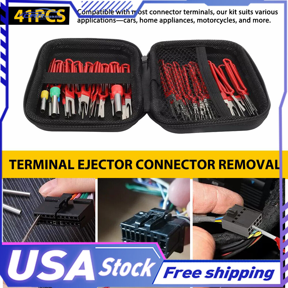 41Pc Extractor Pin Tool Terminal Connector Ejector Removal Set W/ Protective Bag