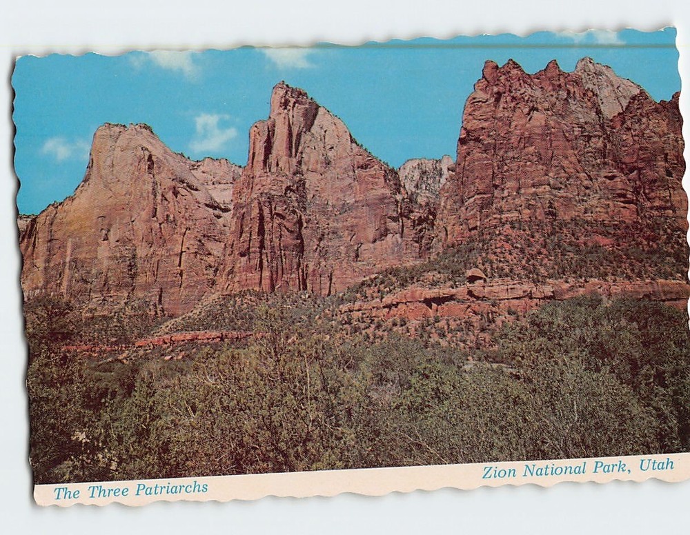 Postcard The Three Patriarchs Zion National Park Utah USA