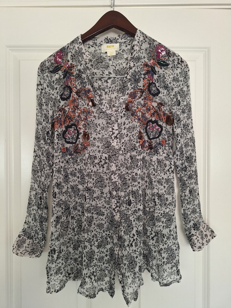Anthropologie Maeve Top Size XS multicolor Floral Button Down