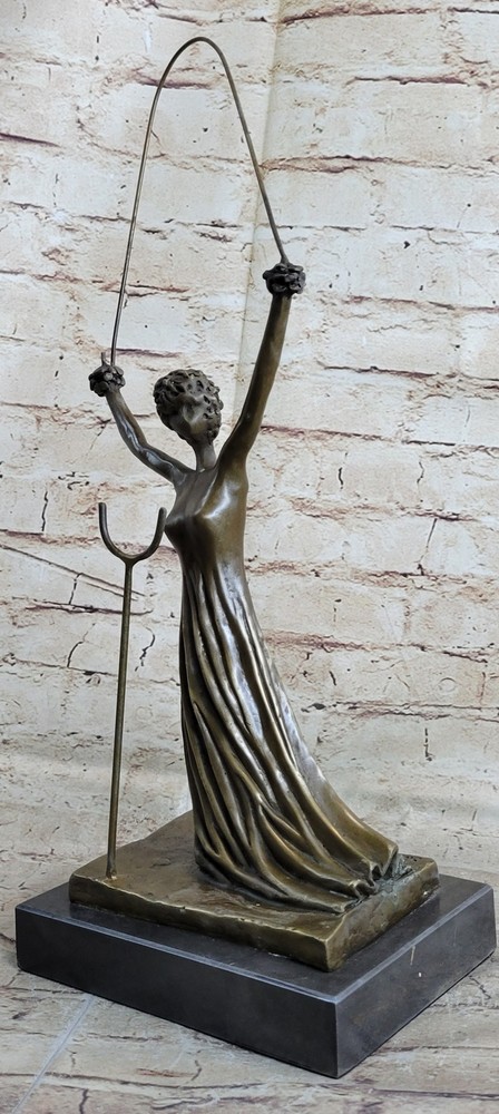 Dali Bronze Sculpture of Female Jumping Rope Figure Hot Cast Statue