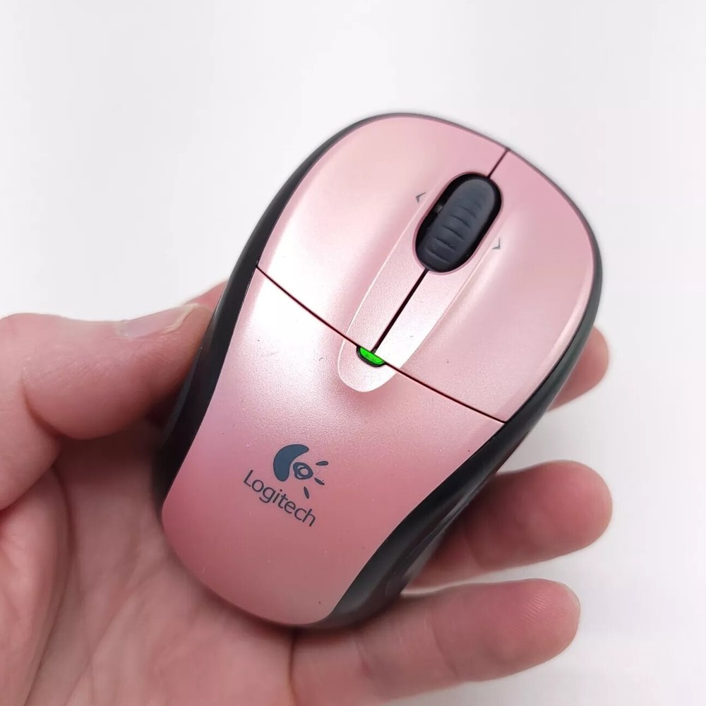 Logitech Light Pink V220 3 Button Wireless Optical Mouse No USB Dongle