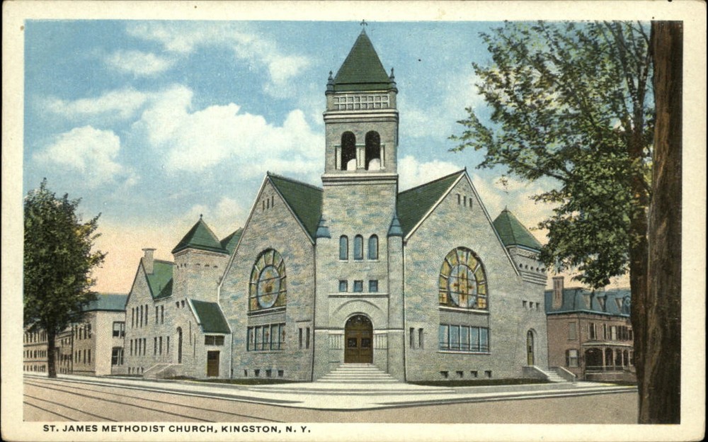 Kingston New York St James Methodist Church ~ postcard sku243