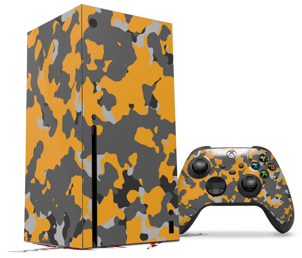 Skin Set for XBOX Series X WraptorCamo Old School Camouflage Camo Orange