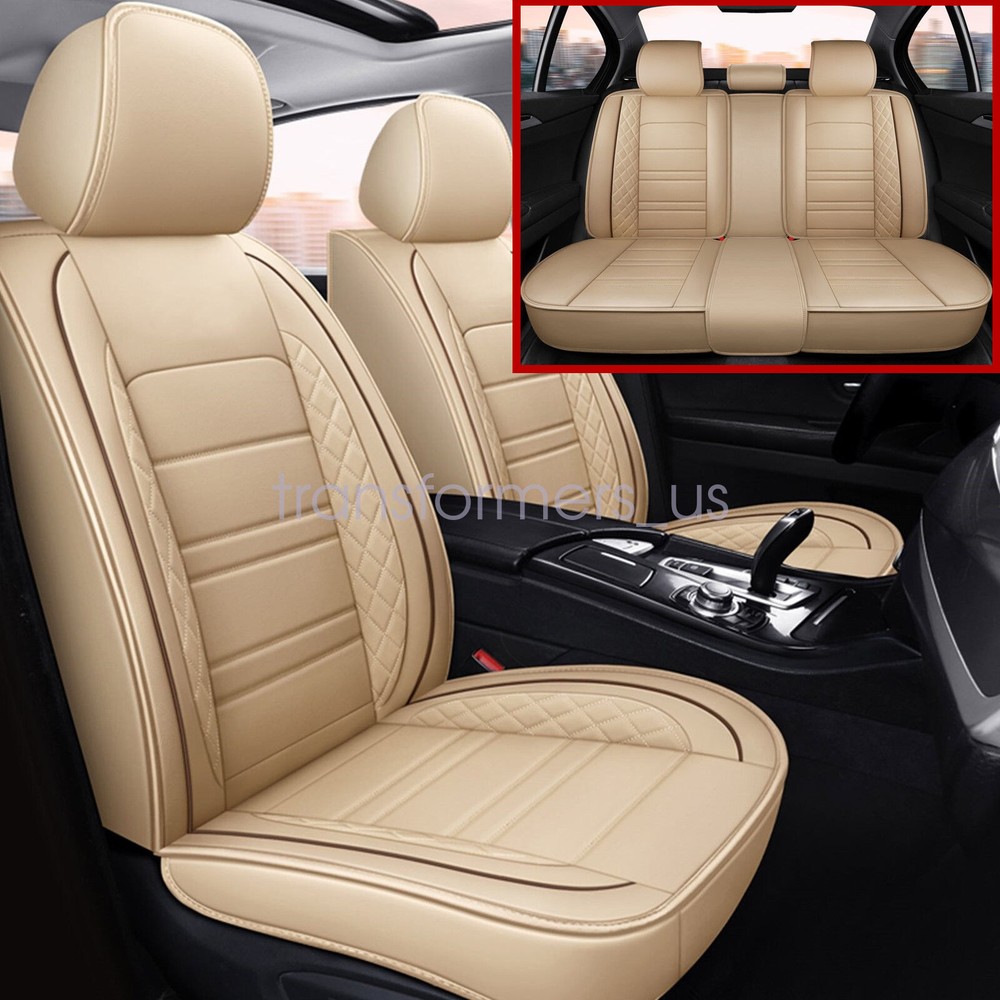 Car 5-Seat Covers Faux Leather Full Set Protector Pad For Jaguar XF 2009-2024