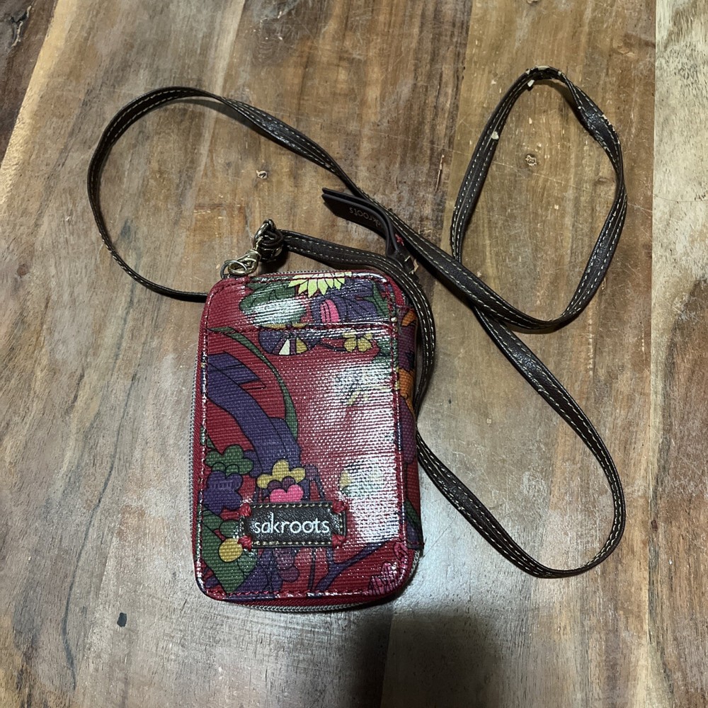 Sakroots Crossbody Wallet Floral Phone Mini Purse Wristlet