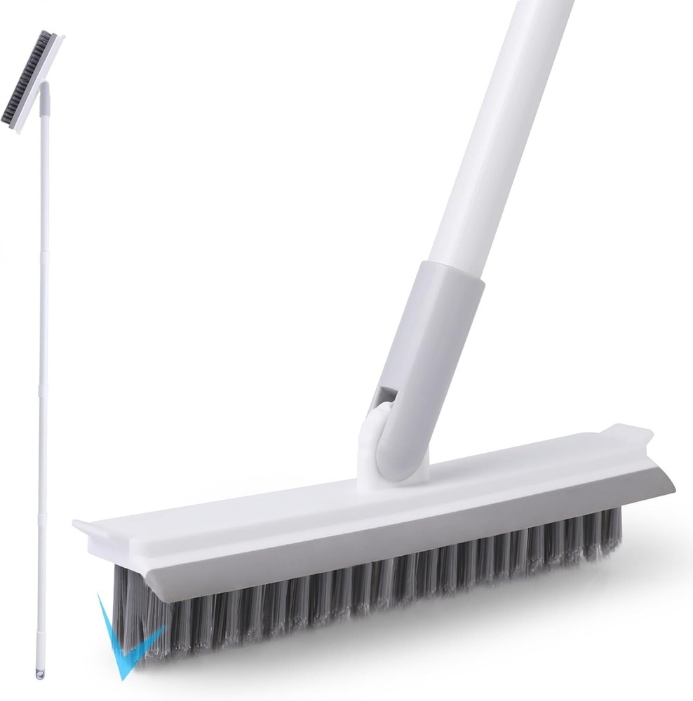 Long Handle Grout Brush for Tile Floors and Shower Cleaning