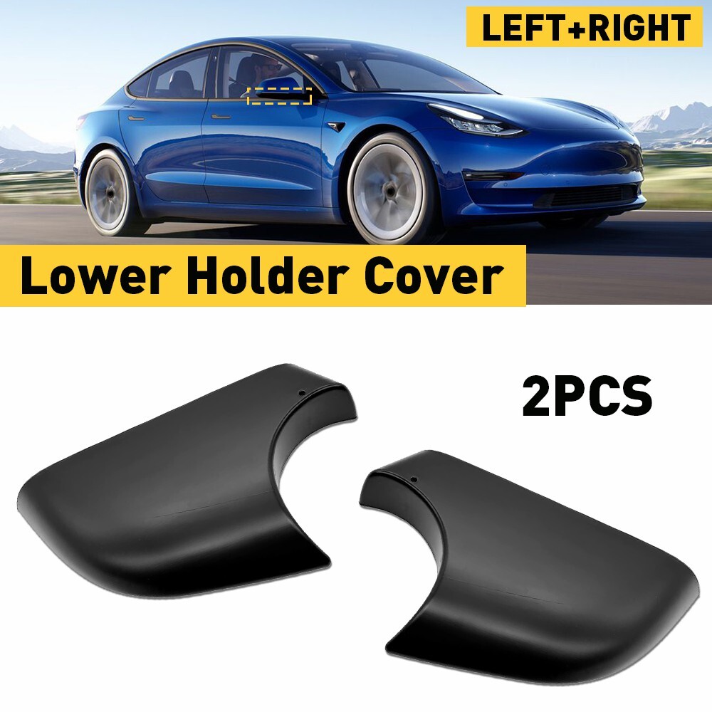 Pair For 2017-2022 Tesla Model 3 Door Wing Mirror Cover Lower Holder Left &Right