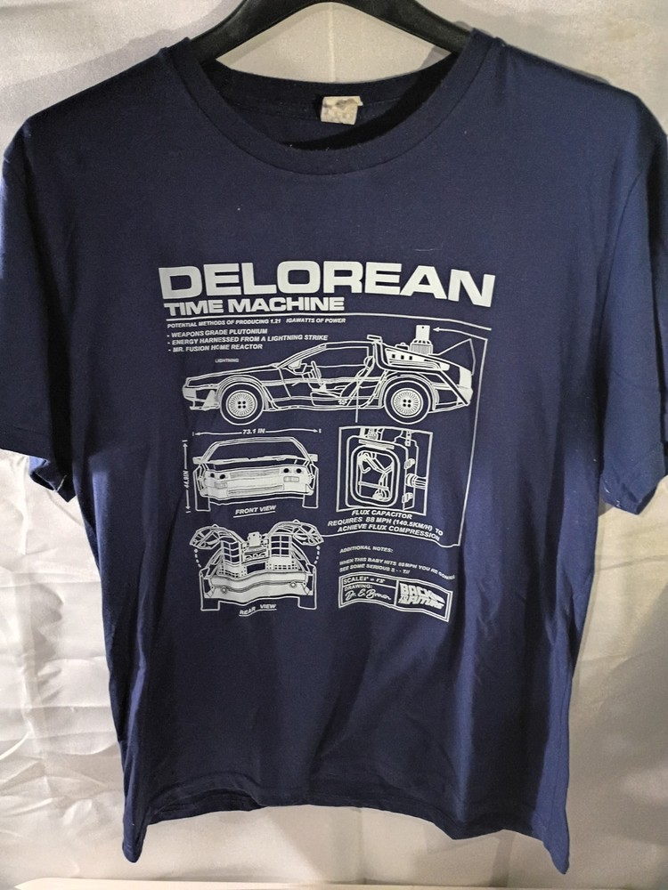 T-shirt Design of the DeLorean Time Machine from Back to the Future