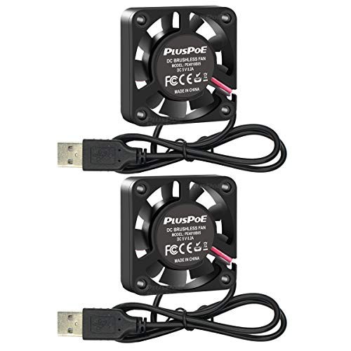 2 Pack USB Brushless Cooling Fan, DC 5V 40mm x10mm 4200 RPM Speed 4010 Small Fan