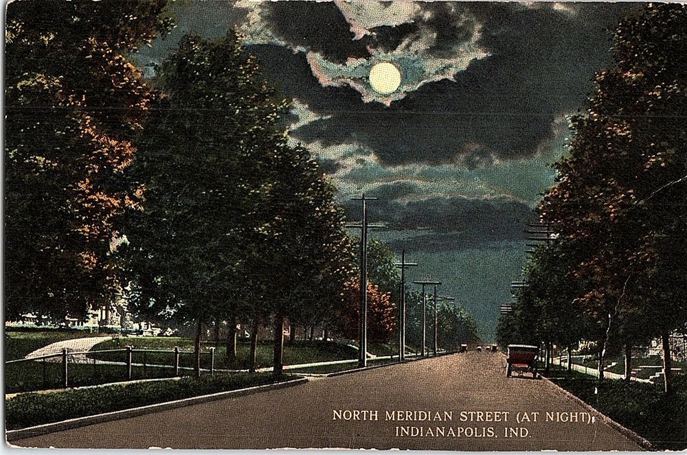 Postcard ROAD SCENE Indianapolis Indiana IN m/09 AI3407