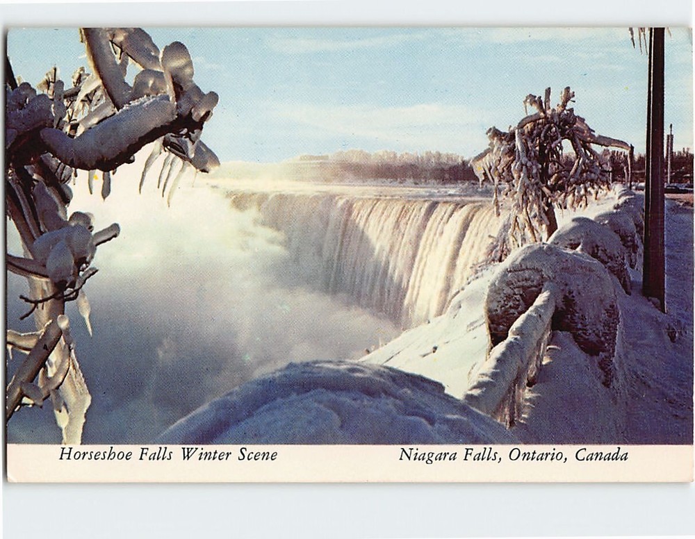 Postcard Horseshoe Falls Winter Scene Niagara Falls Canada